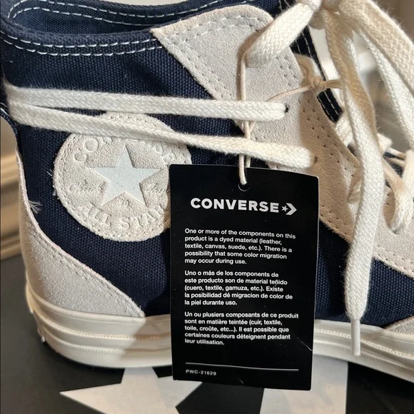 Converse Navy and White Chuck Taylor High Top Sneakers - Picture 4 of 12